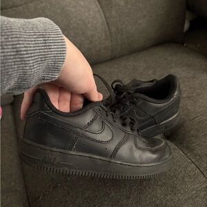 Nike Kids Black Leather Sneakers